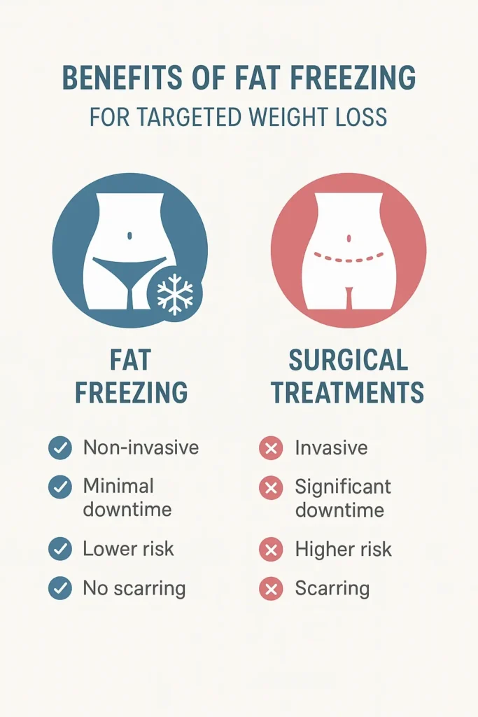 graphic showing the benefits of fat freezing Coventry